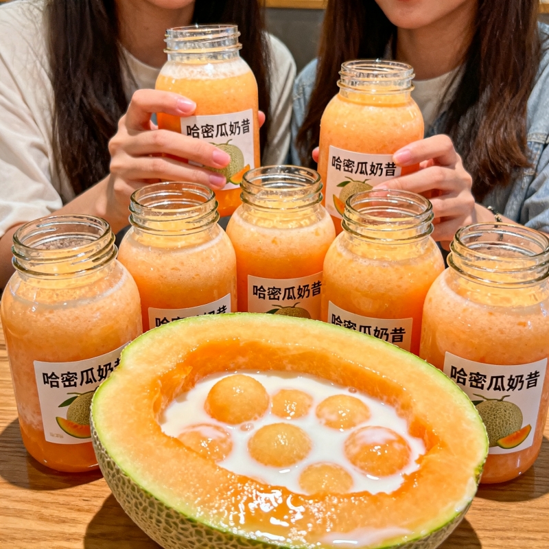 网红哈密瓜奶昔整箱乳味饮料学生办公代餐0脂果味饮料家庭聚会