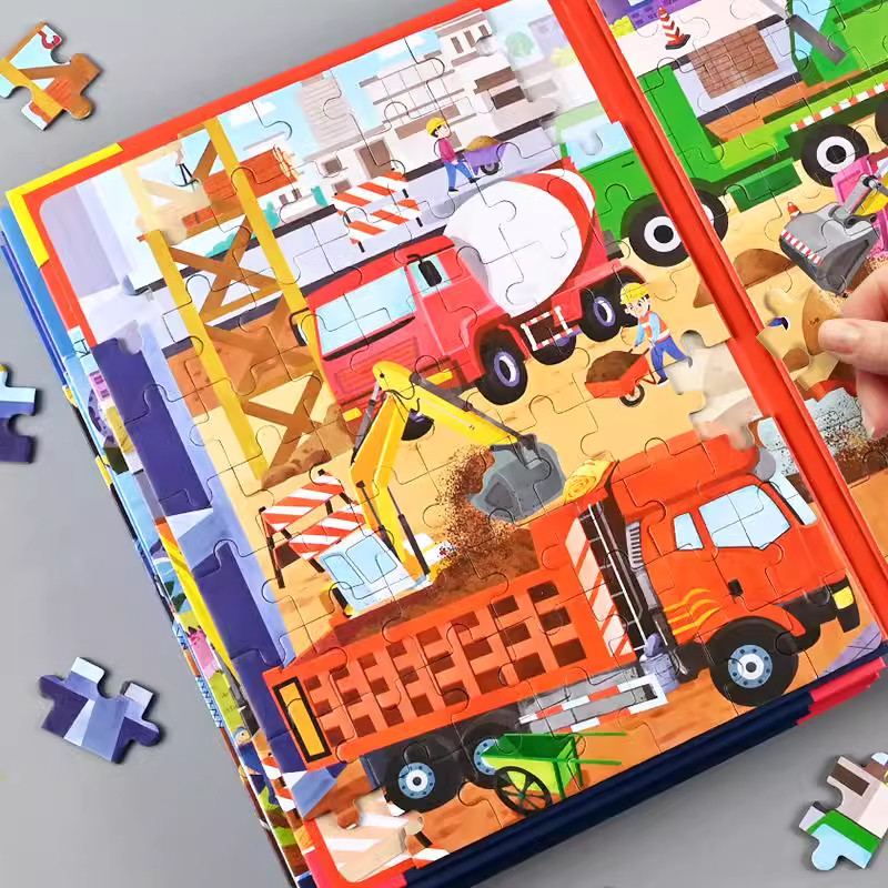 磁力拼图3-6岁儿童宝宝工程车益智男孩大尺寸磁吸拼图早教玩具,玩具/童车/益智/积木/模型,贴纸,淘宝优惠券,粉丝福利购,淘宝优惠卷