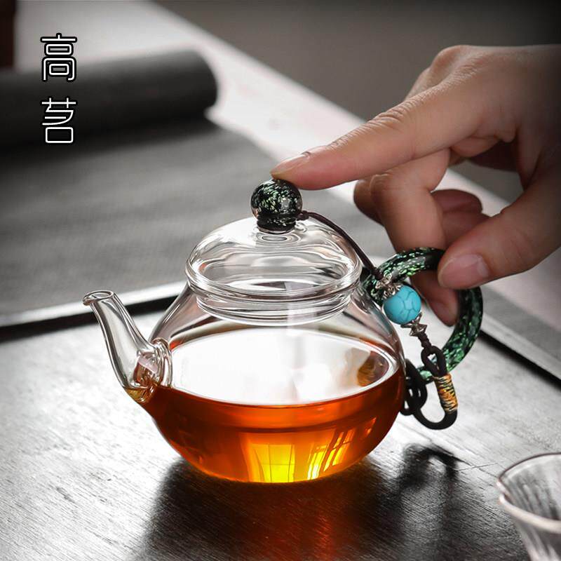 耐热玻璃迷你小茶壶精致女士一人用进口把手泡茶过滤单壶功夫茶具