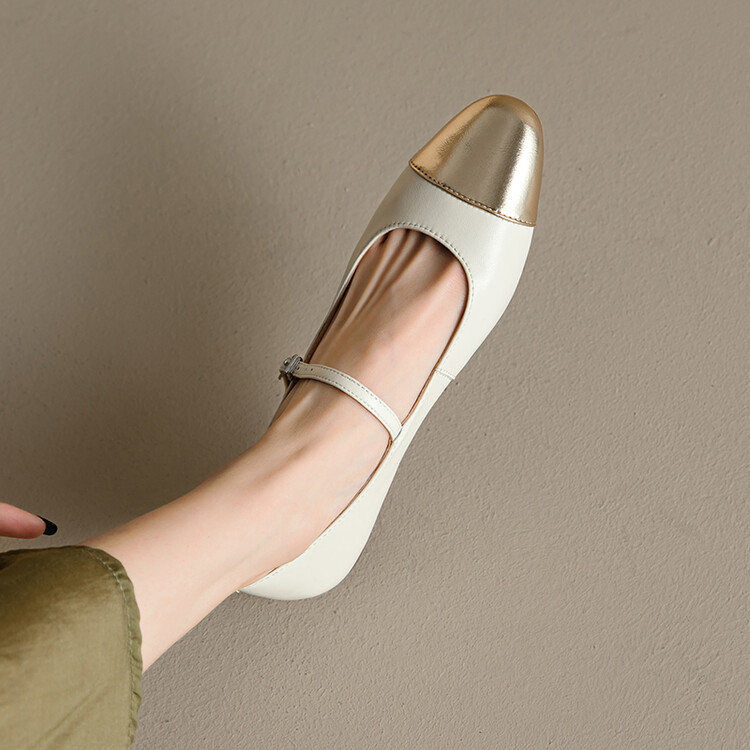 2024新款低跟温梦一夜～！经典复古拼色一字带玛丽珍鞋女平底单鞋