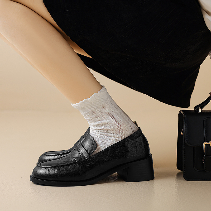 巨软又好穿 真皮英伦风软皮小皮鞋2023冬季牛皮百搭乐福鞋女