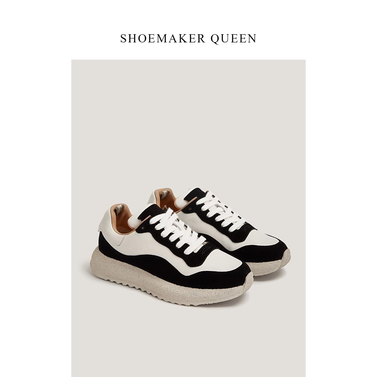 [Shoemaker Queen×Original设计]黑白熊猫阿甘时尚休闲鞋女式厚