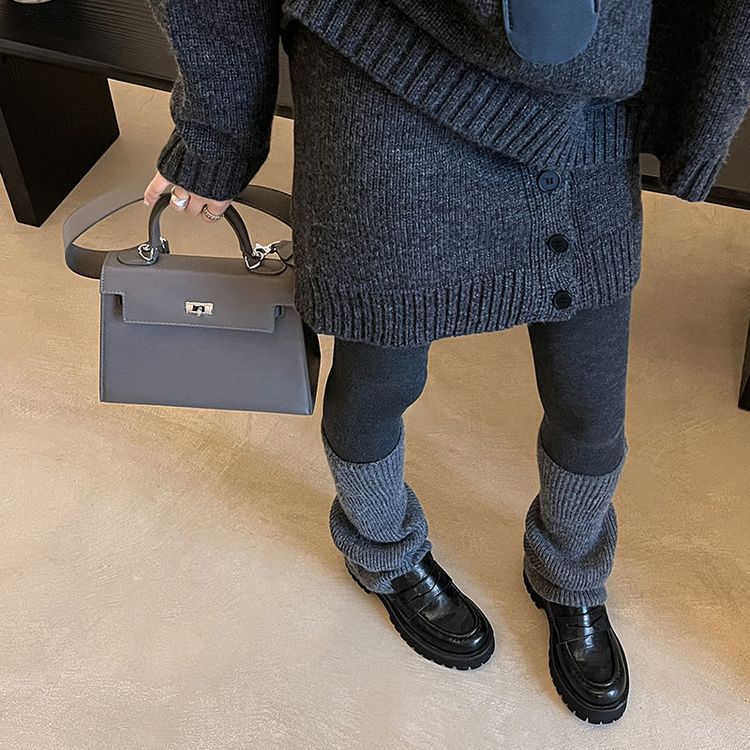 英伦风厚底小皮鞋女真皮松糕底乐福鞋2024新款春季粗跟一脚蹬秋冬