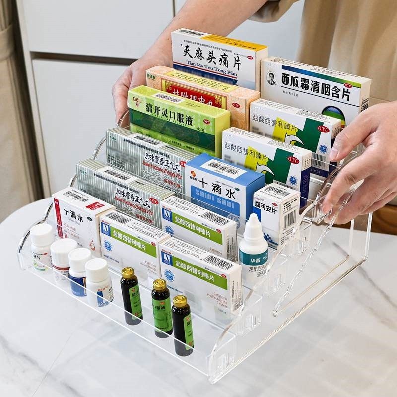 药品置物架桌面阶梯式展示架展架陈列架药柜药物分层架家用小药箱,收纳整理,整理架/置物架/收纳架,淘宝优惠券,粉丝福利购,淘宝优惠卷