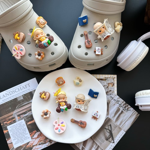 原创洞洞鞋配饰泡泡玛特zsiga系列可爱高级鞋花适配crocs鞋扣