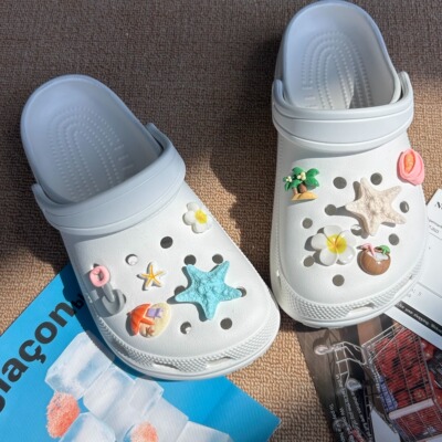 原创海洋系列洞洞鞋配饰贝壳夏日