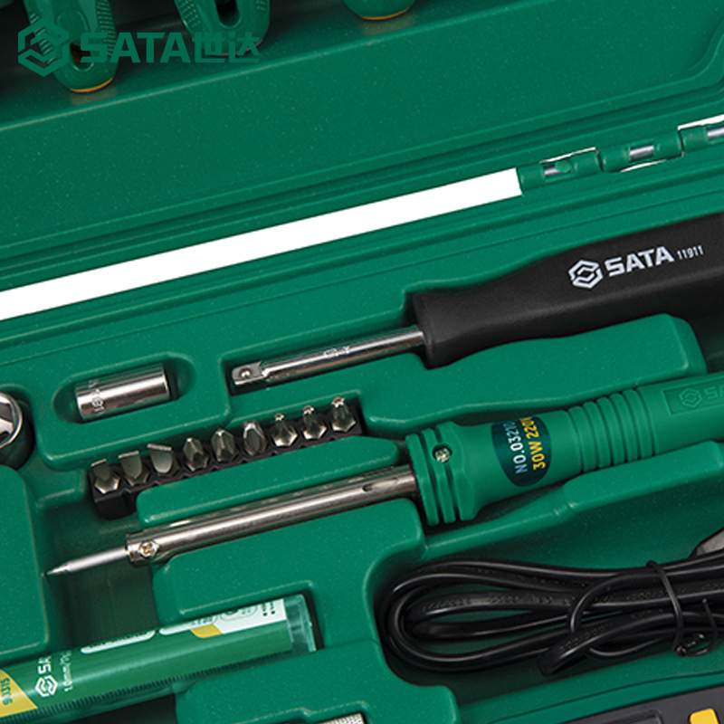 SATA世达工具09536电讯维修组合套装61件套电工万用表工具箱