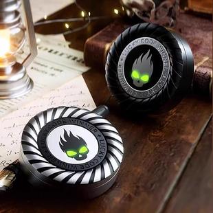 三合一机械推牌指尖陀螺解压神器啪啪币减压edc金属奶盖夜光玩具