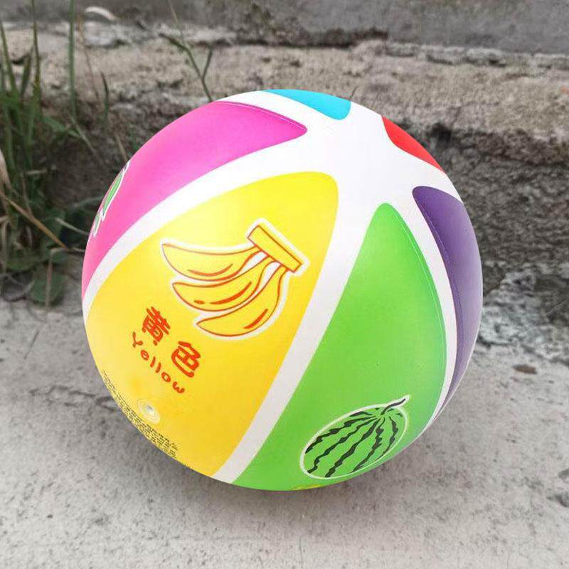 伊诺特儿童小皮球玩具颜色认知球生肖感统训练充气拍拍球幼儿园用