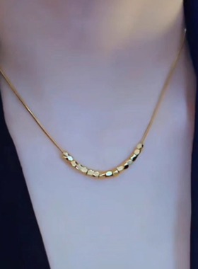 钛钢项链女十六连珠小众