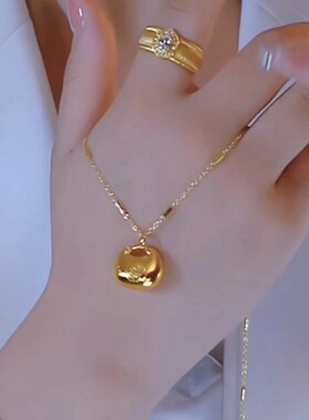 金色小胖福吊坠轻奢感女士锁骨链
