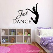 可粘贴一代精雕 厂家 贴纸 dance图案 墙贴花 热卖 舞蹈美女just