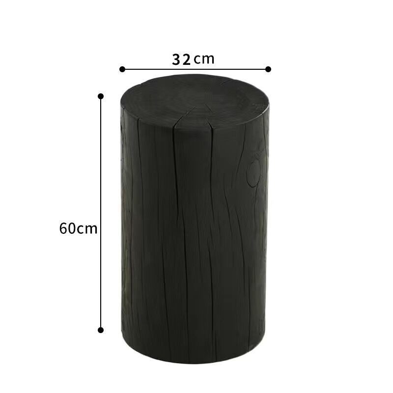 原木碳化茶几木墩花架民宿根雕底座实木凳子盆景架沙发旁边几摆件