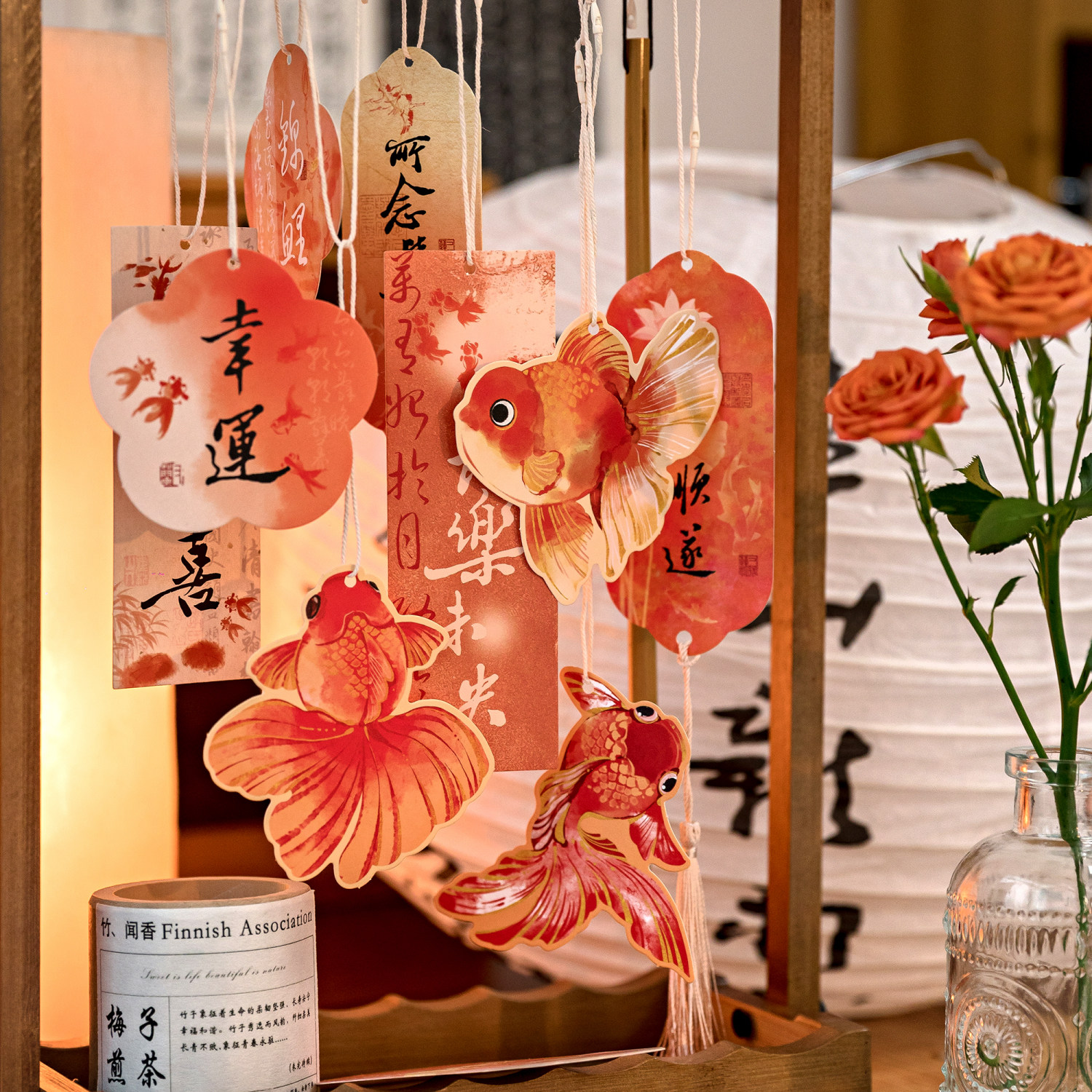 节日新年装饰吊卡 清风相送国风挂饰挂件 文艺DIY宿舍装饰卡片