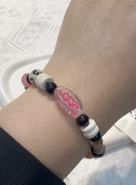 一穿心情侣串珠手链民族风小众设计感个性时尚复古手饰百搭手串