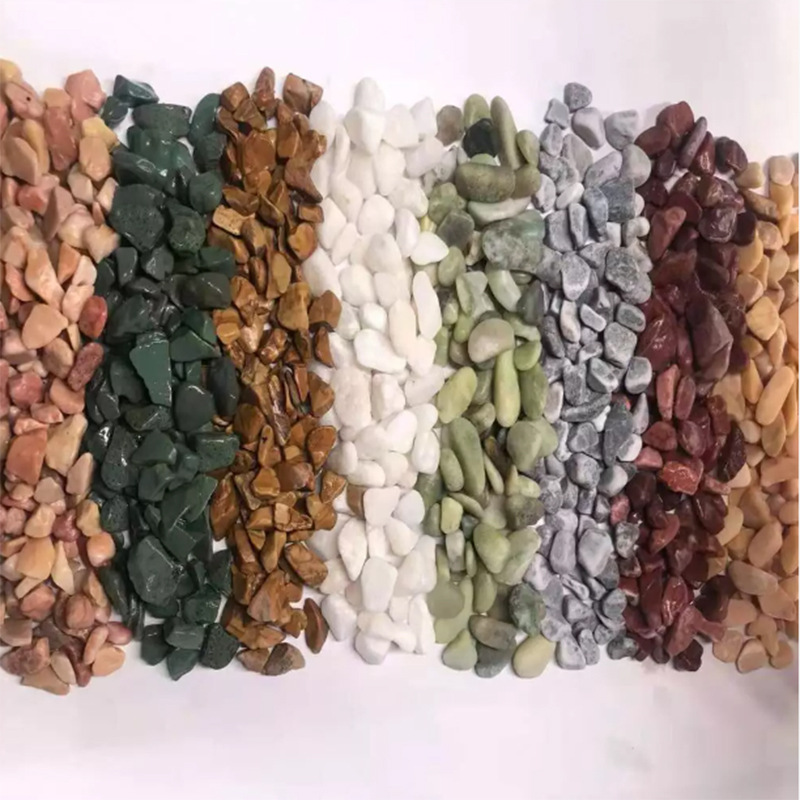 3-6mm胶粘石 生态透水路面用机制鹅卵石 透水砖用彩色水磨石.