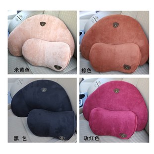 用腰靠垫腰枕腰托套装 车用头枕腰靠汽车内饰用品护颈椎枕靠枕四季