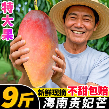 海南贵妃芒果10斤整箱新鲜水果礼盒当季热带树上熟金玉青煌台芒