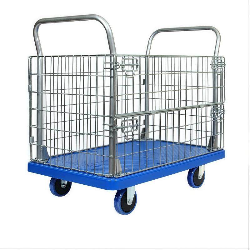 塑料平板车静音手推车物流周转车笼车可拆叠笼车快递分拣笼仓储笼