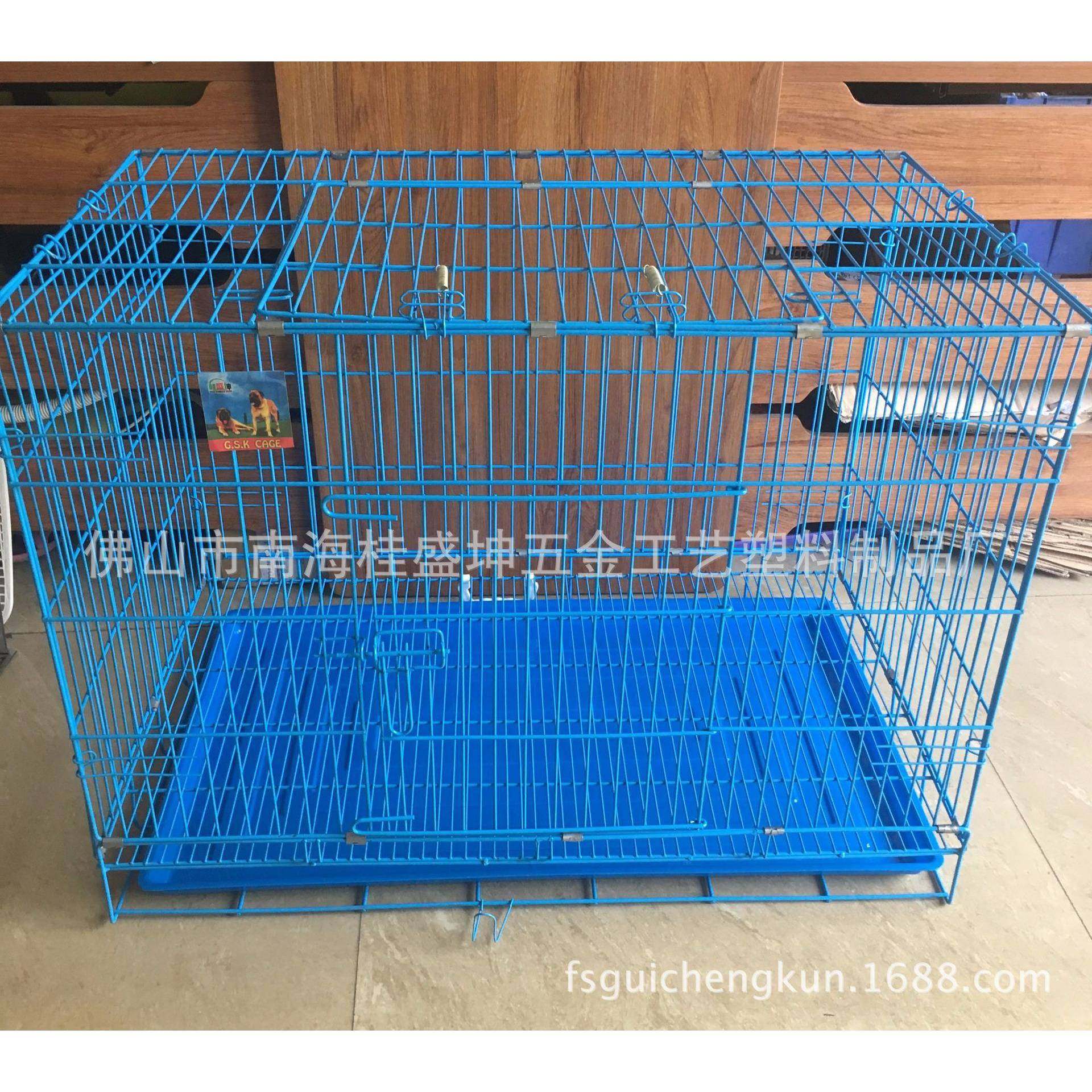 桂盛坤H323加粗狗笼加大号900铁丝折叠狗笼大型犬底盘