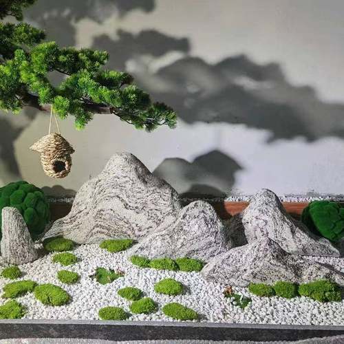 雪浪石切片组合天然造景室内枯山水假山石头泰山石庭院摆件