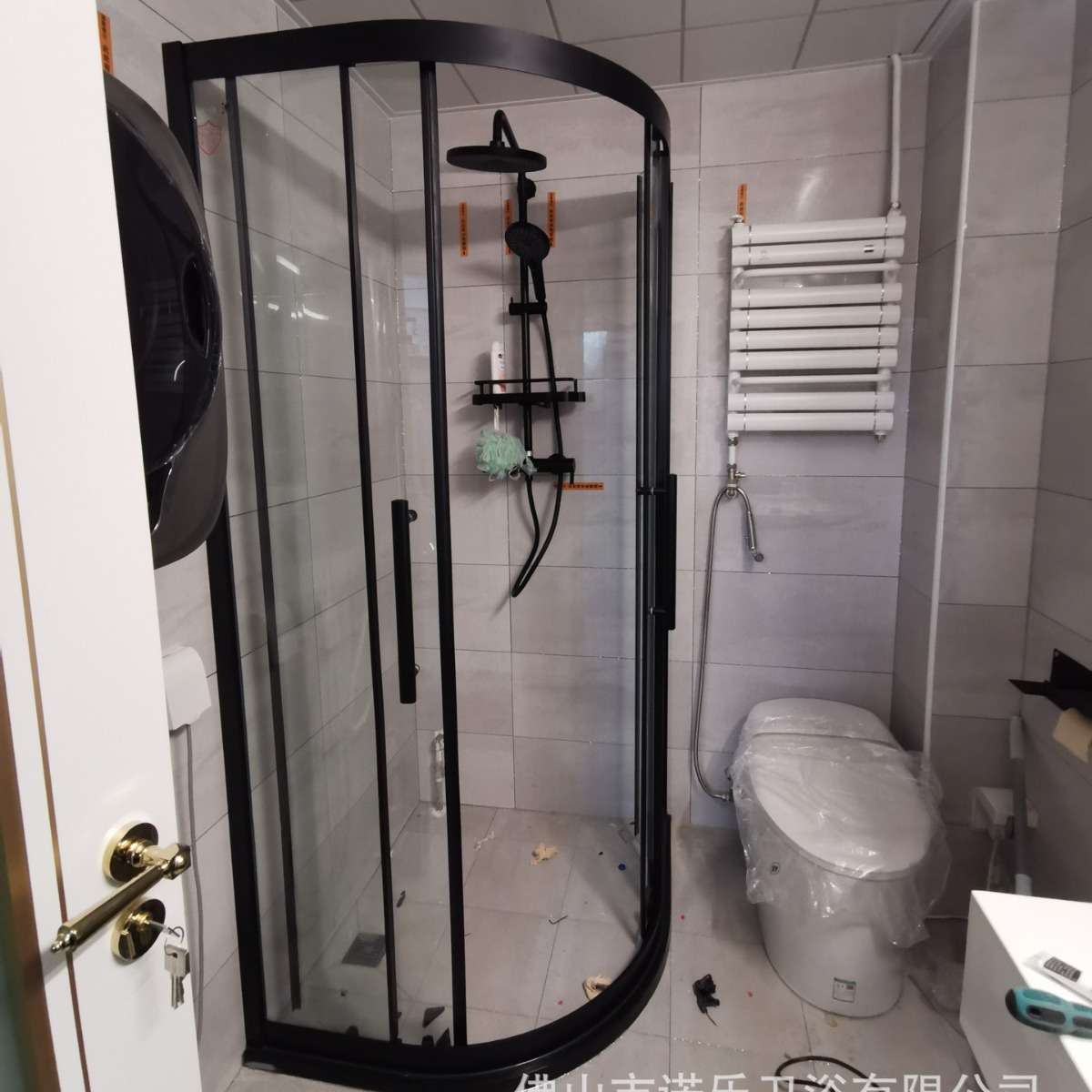 2023新款淋浴隔断房一字型整体浴室干湿分离双轨道吊轮钢化玻璃批