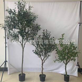 仿真橄榄树仿真绿植盆栽仿真树造景室内装饰摆件人造橄榄树