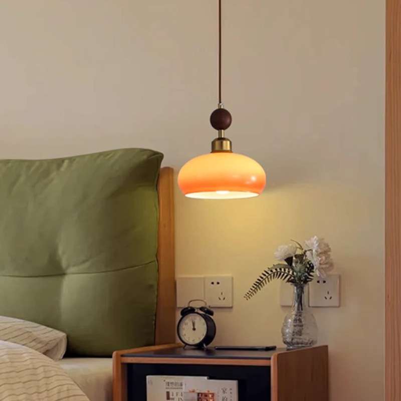 中古风卧室床头灯吊灯高级感餐厅灯轻奢氛围感吧台房间灯中山灯具