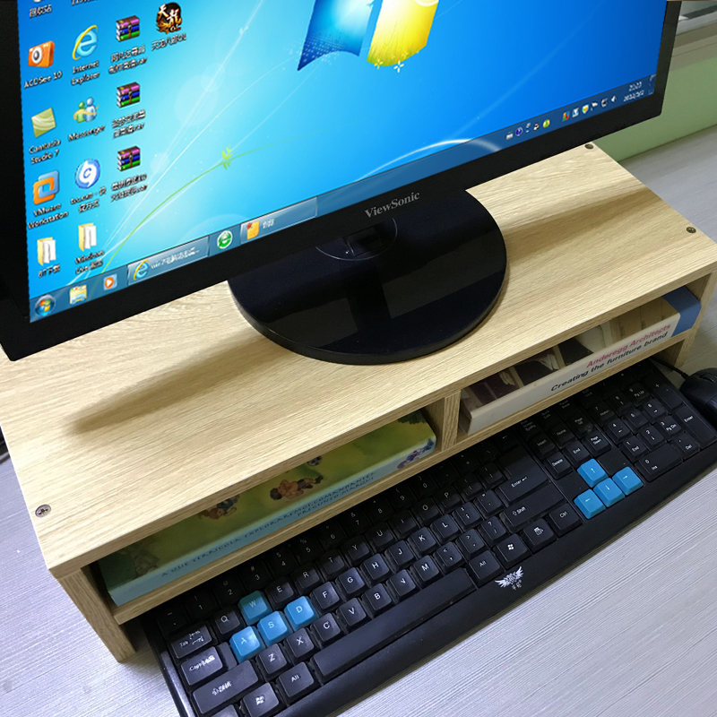 护颈办公室液晶电脑显示器屏增高底座支架桌面键盘收纳盒置物整理