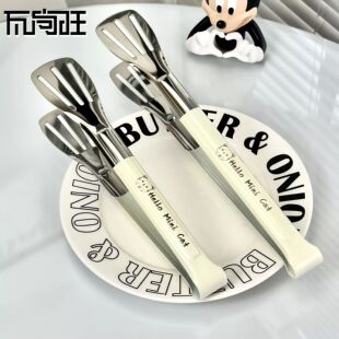 烤肉夹子 瓦尚旺食品不锈钢家用烧烤户外夹子厨房牛排专用分餐韩式