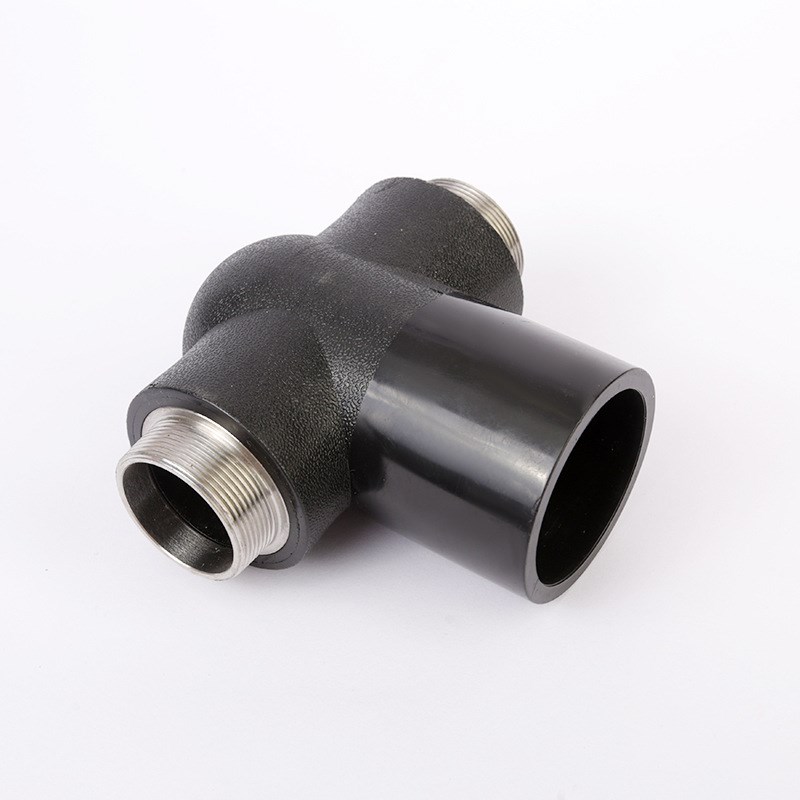 水管配件加厚转换头PE全新料配件PE双外丝直接出水口变径三通接头