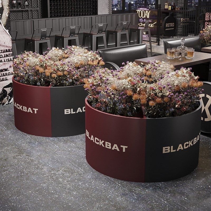 工业风户外铁艺花箱景观花架大型树箱广场花坛室外花槽圆形大花钵,商业/办公家具,花坛/花箱,淘宝优惠券,粉丝福利购,淘宝优惠卷