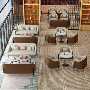 2024新款会客售楼处洽谈单人沙发组合轻奢酒店商务办公室接待桌椅