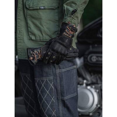 覆古机车手套摩托车秋冬男女羊皮防摔防风骑士MR MOTOR【山系12】