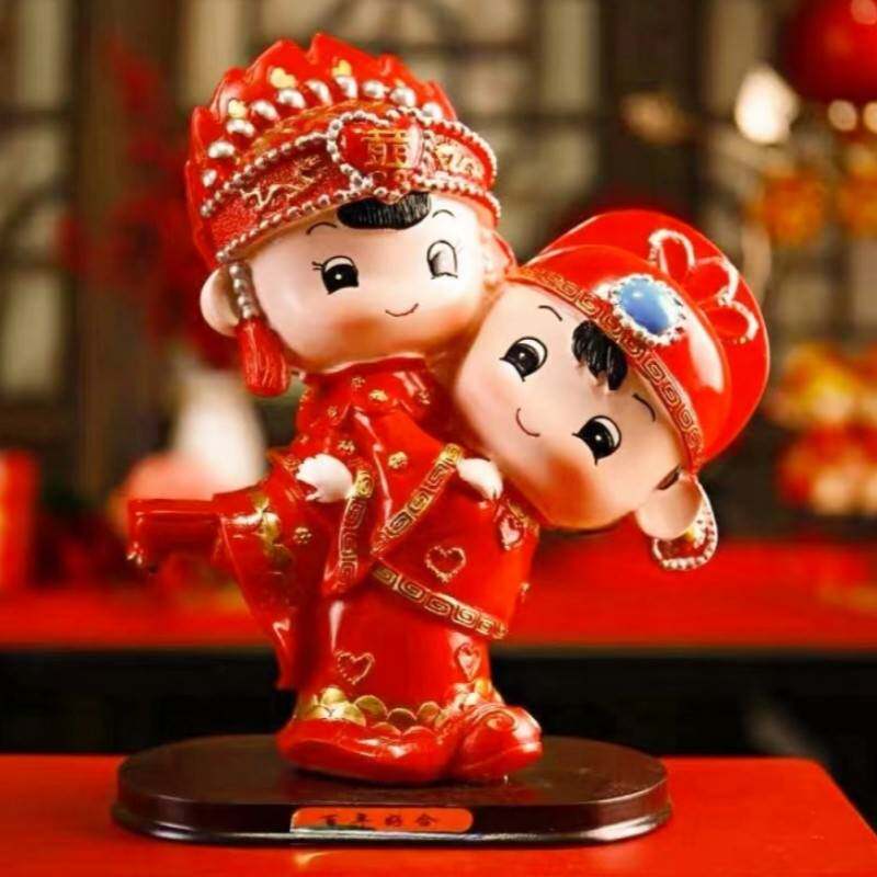 结婚庆用品娃娃婚礼物百年好合礼品婚房家居装饰摆设中式摆件公仔