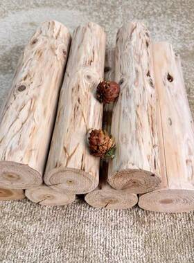 杉木墩子实木圆凳原木根雕木桩矮凳树墩摆件底座木支架换鞋木