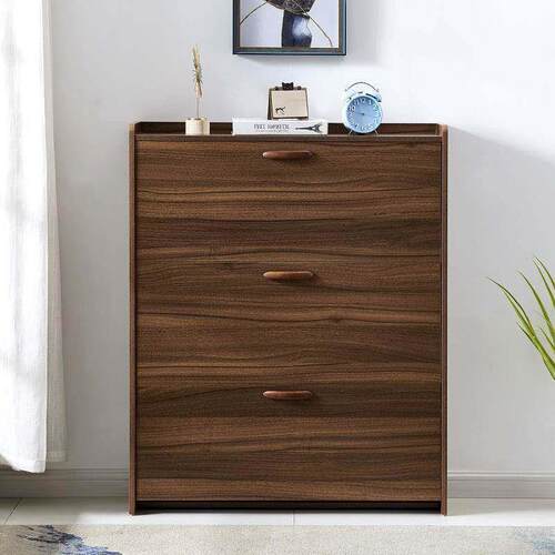 小户型黑胡桃木色入户超薄翻斗式鞋柜17厚24cm宽家用靠墙进门口外