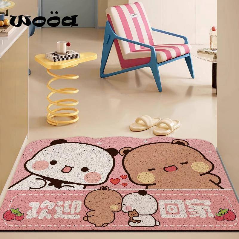 一二布布入户门丝圈地垫家用门口进门门垫可裁剪防滑脚垫可爱地毯