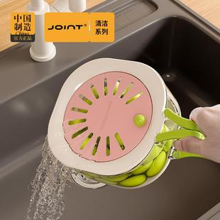多功能果篮折叠手柄带盖洗水果蔬菜沥水蓝家用厨房保鲜水果碗 新款