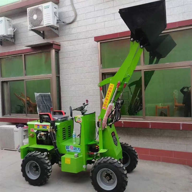 柴油四驱小铲车小型电动四轮装载机多功能家用养殖场清粪抓草神器
