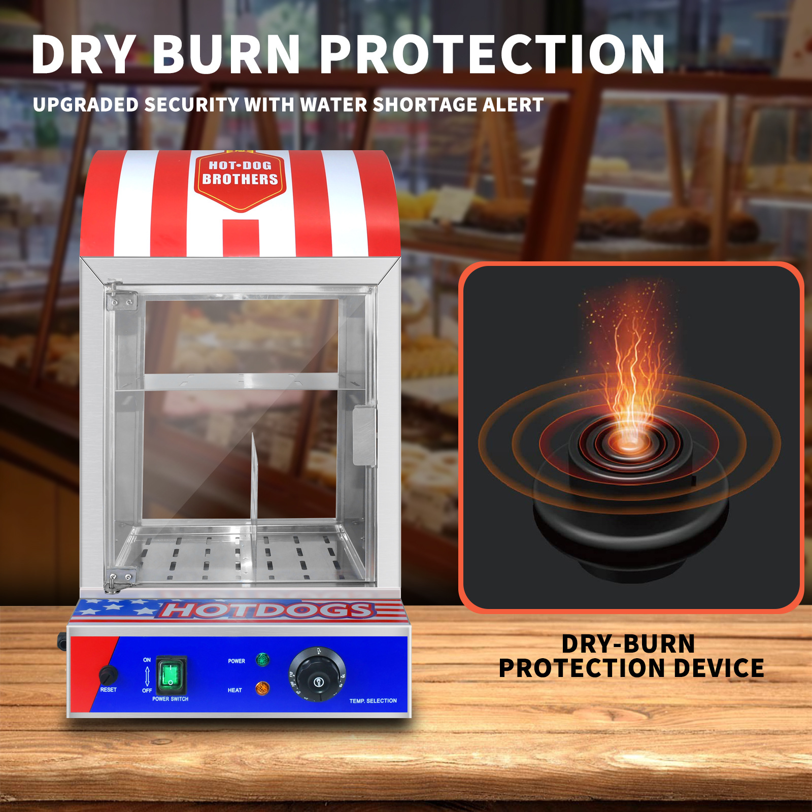 热狗保温柜台式电热保温柜餐店设备小型展示柜商用食品保温柜出口