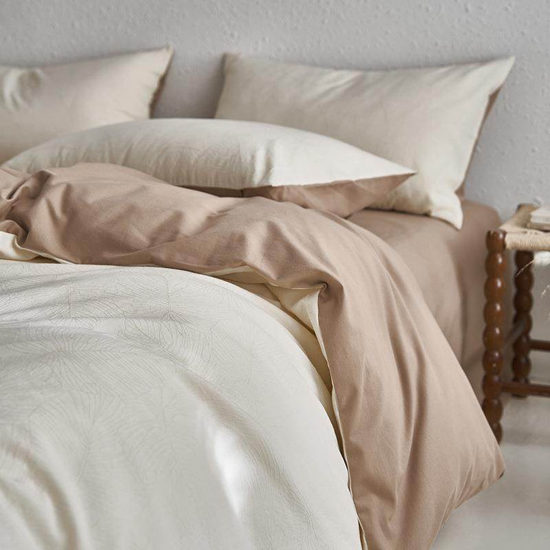 A类轻奢色织提花全棉磨毛床上四件套新款纯棉被套床笠床单三件套4