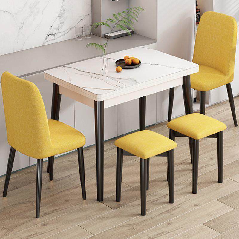 ft岩板餐桌椅家用小户型客厅可伸缩可折叠式简约现代2026新款网红