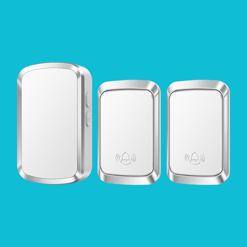 自发电无线门铃免电池二拖一家用门铃远距离电子智能防水遥控门铃