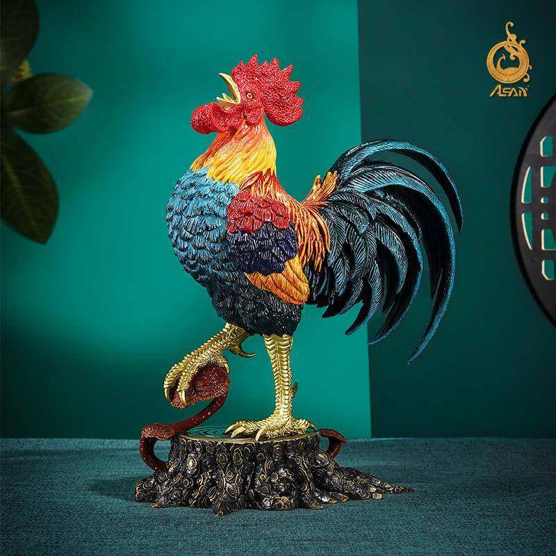 直销《吉祥如意》铜工艺品客厅玄关装饰生肖铜公鸡摆件开业礼