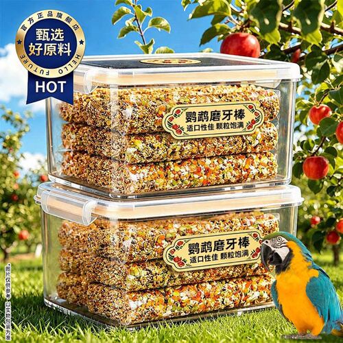 鹦鹉零食鹦鹉磨牙棒牡丹玄风和尚小太阳通用啃咬磨牙棒粮香醇厚