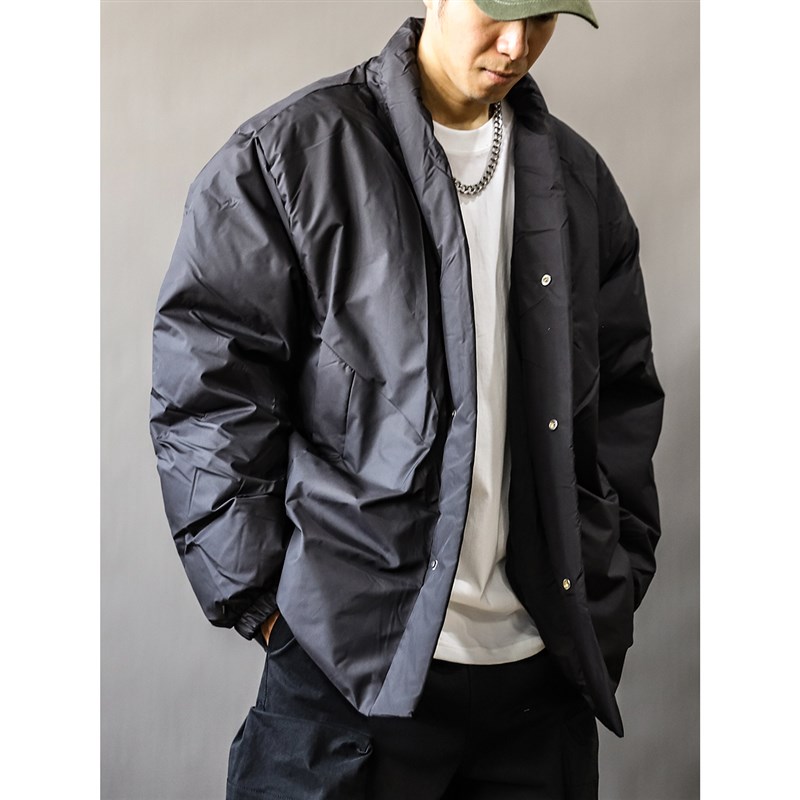 冬季外套日式V领棉服中国风男装道袍大码无领美式24秋冬新款潮牌