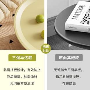 奶油小茶几客厅家用简约铁艺圆桌小边几卧室置物牀头柜阳台小桌子