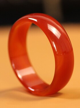 精选天然红玛瑙儿童大人手镯女款46-62玉石窄宽宝宝小孩妈妈礼物