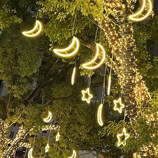24V 户外树木亮化灯彩灯闪灯串灯挂树上发光星星低压挂灯庭院布置